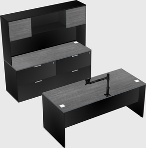 Parallel desk with credenza