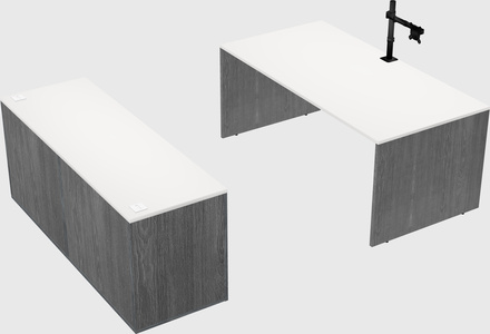 Parallel desk with credenza