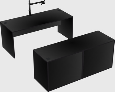 Parallel desk with credenza