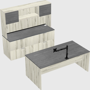 Parallel desk with credenza