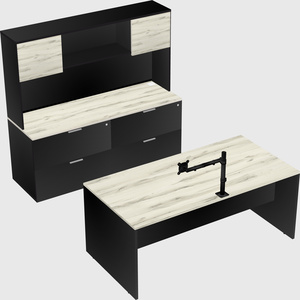 Parallel desk with credenza