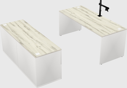 Parallel desk with credenza