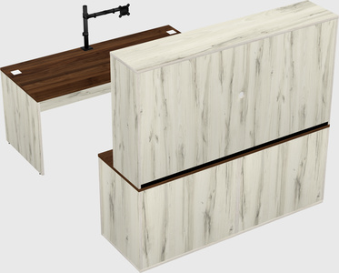 Bureau parallèle avec crédence