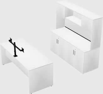 Bureau parallèle avec crédence
