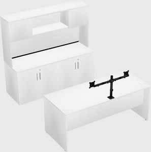 Bureau parallèle avec crédence