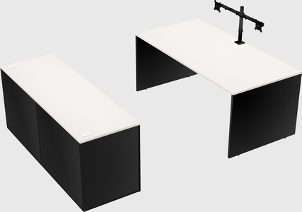 Parallel desk with credenza