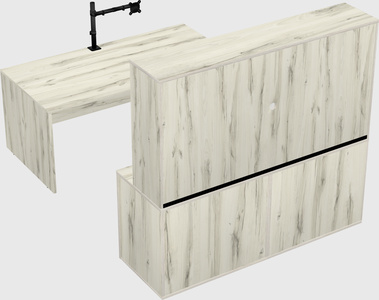 Parallel desk with credenza