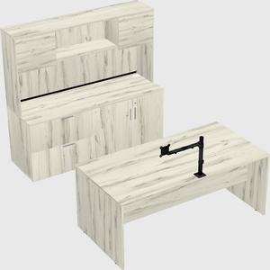 Parallel desk with credenza