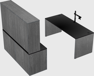 Parallel desk with credenza