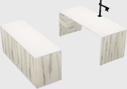 Parallel desk with credenza