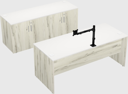 Parallel desk with credenza