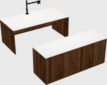 Parallel desk with credenza