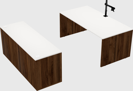Parallel desk with credenza