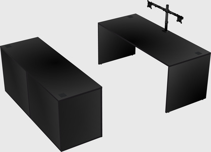Parallel desk with credenza