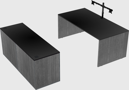 Parallel desk with credenza