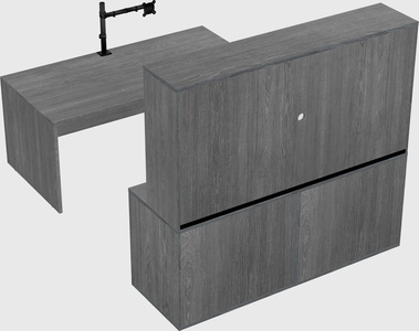 Parallel desk with credenza