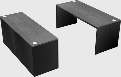 Parallel desk with credenza