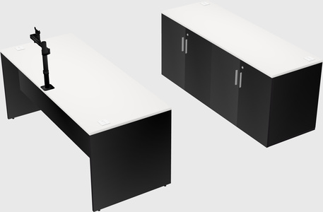 Parallel desk with credenza
