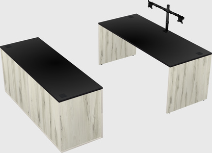 Parallel desk with credenza