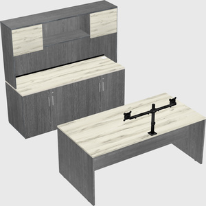Parallel desk with credenza