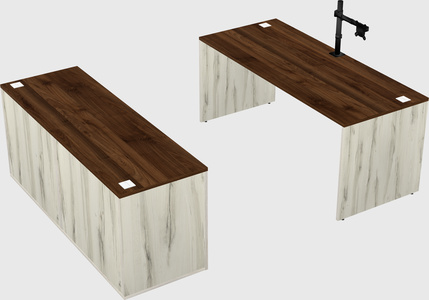 Parallel desk with credenza