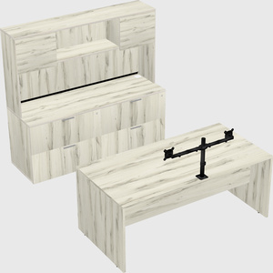 Parallel desk with credenza