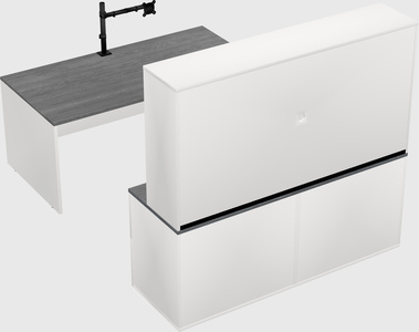 Parallel desk with credenza