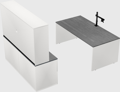 Parallel desk with credenza