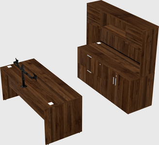 Parallel desk with credenza
