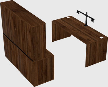 Parallel desk with credenza