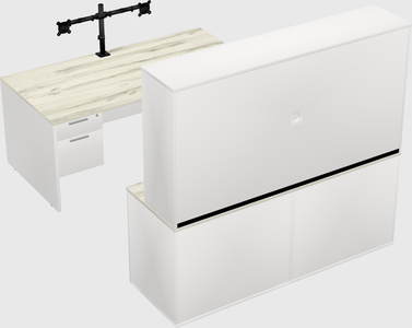 Bureau parallèle avec crédence