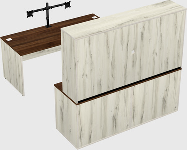 Parallel desk with credenza