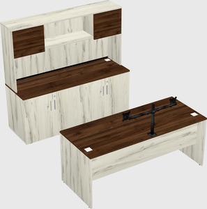 Parallel desk with credenza