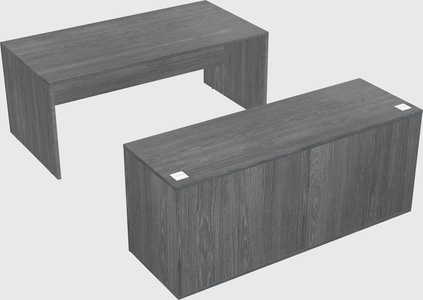 Parallel desk with credenza