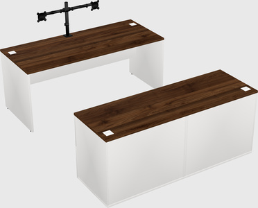 Parallel desk with credenza