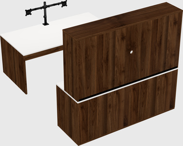 Parallel desk with credenza