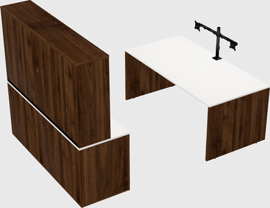 Parallel desk with credenza