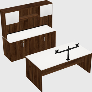Parallel desk with credenza