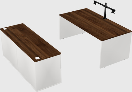 Parallel desk with credenza