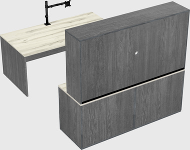 Parallel desk with credenza