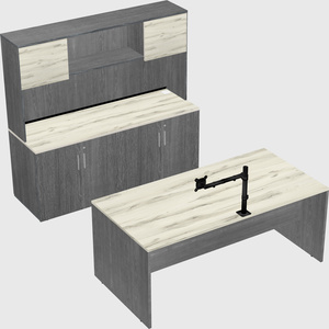 Parallel desk with credenza