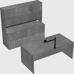 Bureau parallèle avec crédence
