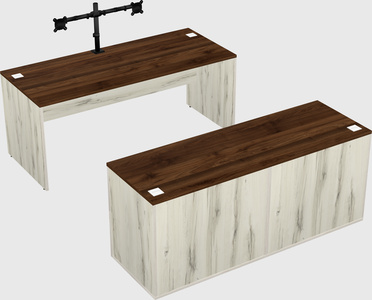 Parallel desk with credenza