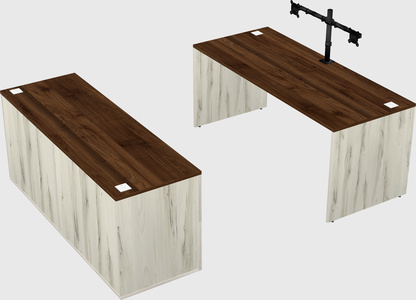 Parallel desk with credenza