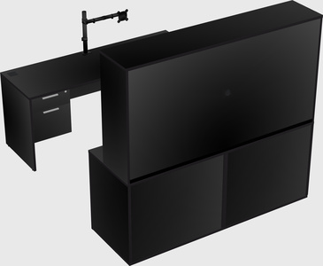 Bureau parallèle avec crédence