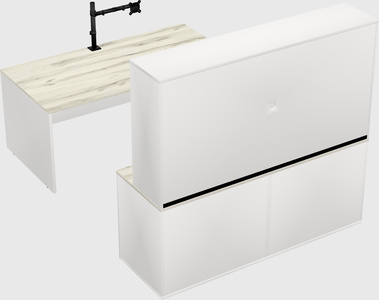 Bureau parallèle avec crédence