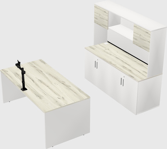Bureau parallèle avec crédence