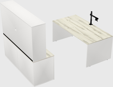 Bureau parallèle avec crédence