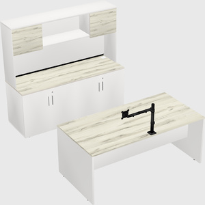 Parallel desk with credenza