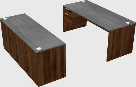 Parallel desk with credenza
